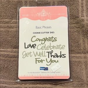 NEW Quickutz Basic Phrases Cookie Cutter Dies set of 8 Lifestyle Crafts